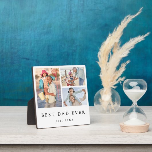 Plaque Photo 3 photo Meilleur papa jamais (Insitu)
