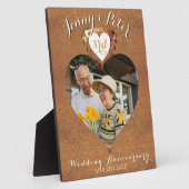 Plaque Photo 3ème anniversaire du Mariage d'images en cuir (Côté)