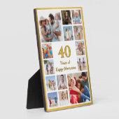 Plaque Photo 40 years (or any age) of happy memories birthday (Côté)