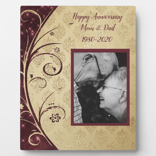 Plaque Photo 40e anniversaire de mariage (Devant)