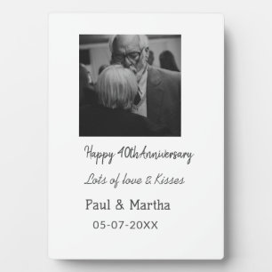 Plaque Photo 40e anniversaire de mariage moderne joyeux ajouter