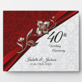 Plaque Photo 40e anniversaire de mariage Rubis floral (Devant)