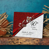 Plaque Photo 40e anniversaire du Mariage floral Ruby (Côté)