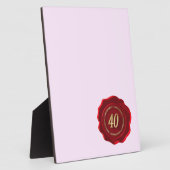 Plaque Photo 40e anniversaire sceau de cire rouge (Côté)