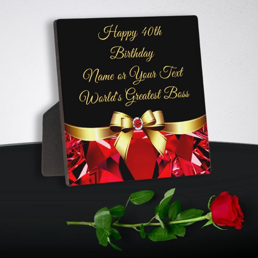 Plaque Photo 40e cadeau d'anniversaire pour patron, collègue, e