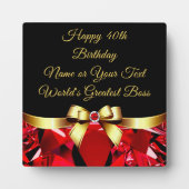 Plaque Photo 40e cadeau d'anniversaire pour patron, collègue, e (Devant)
