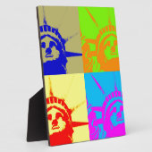 Plaque Photo 4 Couleur Pop Art Lady Liberty (Côté)