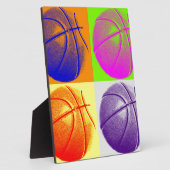 Plaque Photo 4 couleurs Pop Art Basketball (Côté)