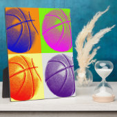 Plaque Photo 4 couleurs Pop Art Basketball (Côté)