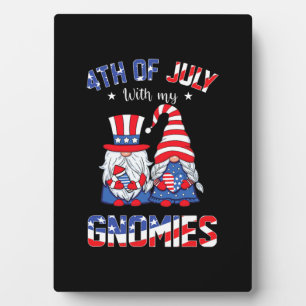 Plaque Photo 4 juillet Avec Mes Gnomies Patriotique Gnome