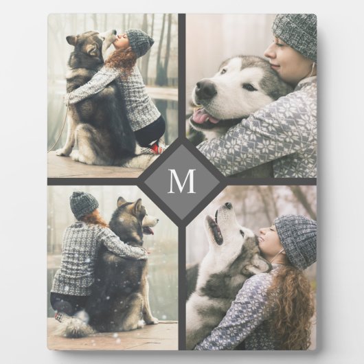 Plaque Photo 4 Modèles photo personnalisés avec Monogramme (Devant)