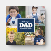 Plaque Photo 4 Photo Collage Marine Fête des pères bleue (Devant)