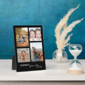 Plaque Photo 4 Photo Collage Modèle Nom de famille Noir (Côté)