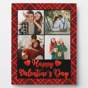 Plaque Photo 4 Photos Couple Romantique Joyeuse Saint-Valentin