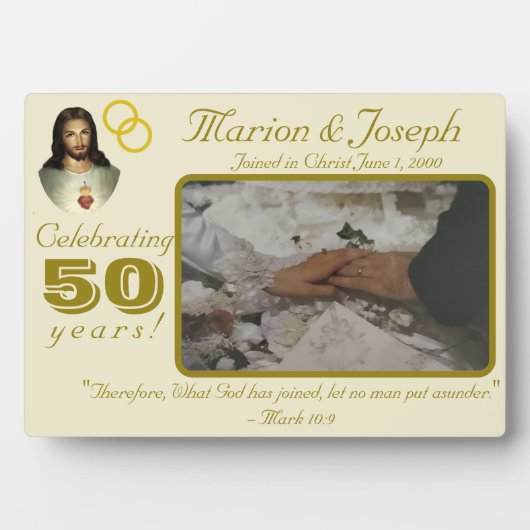 Plaque photo 50 ans d'or Catholique (Devant)