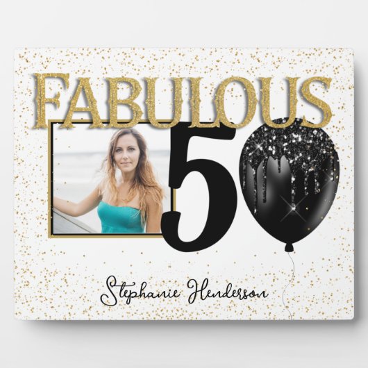 Plaque photo 50 & Fabulous Black Gold Glam (Devant)