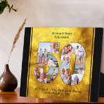 Plaque Photo 50 Numéro Photo Collage Anniversaire Mariage d'or<br><div class="desc">Créez votre propre collage de numéro de photo pour un souvenir unique du 50e anniversaire du mariage. Le modèle photo est configuré pour que vous puissiez télécharger vos photos, qui formeront automatiquement le numéro 50, indiqué en noir. Vous pouvez également ajouter vos noms et votre date de mariage. Vous pouvez...</div>