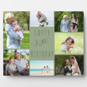 Plaque Photo 50e anniversaire 7 photo Collage Sage Green (Devant)