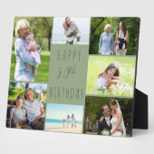 Plaque Photo 50e anniversaire 7 photo Collage Sage Green (Côté)