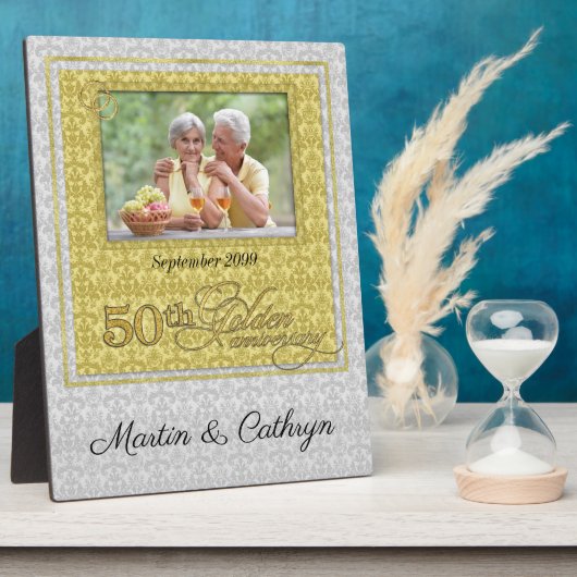 Plaque Photo 50e anniversaire d'or Damas photo (Côté)