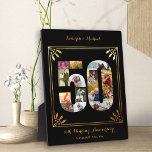 Plaque Photo 50e anniversaire du Mariage Black Gold Photo Colla<br><div class="desc">Créez votre collection unique de photos du 50e anniversaire du Mariage avec quelques-unes de vos photos préférées des dernières 50 ans. Cet élégant design noir et or présente un collage photo en forme de 50 avec un cadre de style art déco et une typographie de script ornée. Le modèle est...</div>