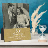Plaque Photo 50ème anniversaire de Mariage d'or Confetti Photo (Côté)