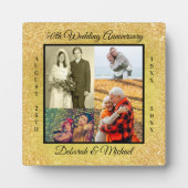 Plaque Photo 50th Wedding Anniversary Gold Glitter Photo (Devant)