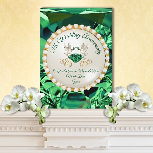 Plaque Photo 55 year Wedding Anniversary Gifts for Couples,