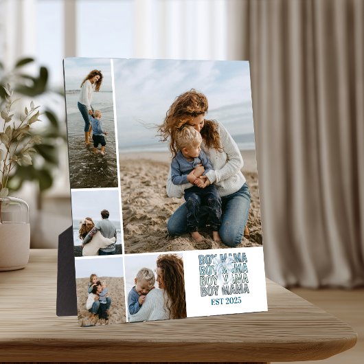 Plaque Photo 5 Boy Mama Custom Photo Collage