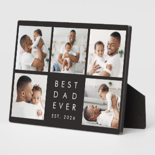 Plaque Photo 5 Photos Année de création Meilleur Papa Ever