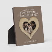 Plaque Photo 5e anniversaire du mariage du bois (Recto)
