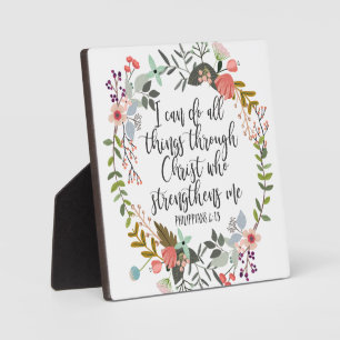 Plaque Photo 5x5 Philippiens 4:13 Je peux faire tout, la Bible,