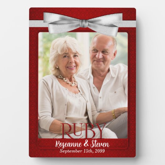 Plaque Photo 5x7 Ruby 40th Wedding Anniversary Photo (Devant)