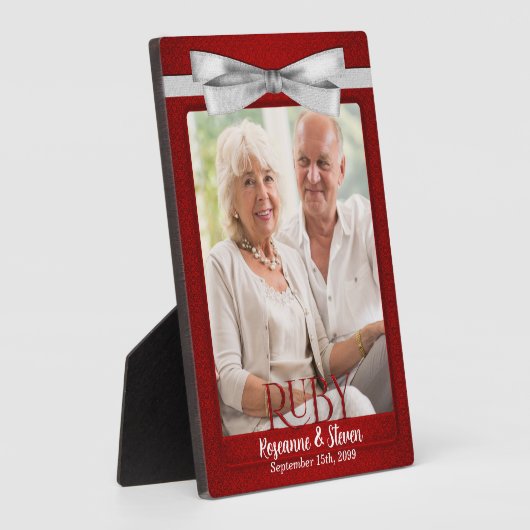 Plaque Photo 5x7 Ruby 40th Wedding Anniversary Photo (Côté)