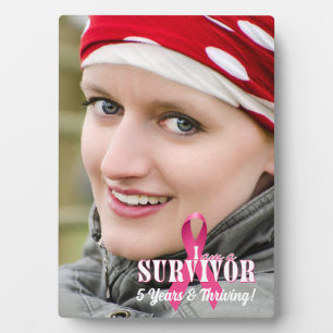Plaque Photo 5x7 Vert Survivant Sensibilisation au cancer du se