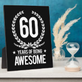 Plaque Photo 60e anniversaire (60 ans d'être génial) (Côté)