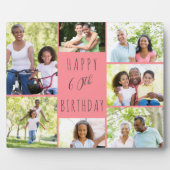 Plaque Photo 60e anniversaire 7 Photo Collage Coral Grey (Devant)