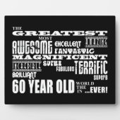 Plaque Photo 60e fête d'anniversaire Plus grand 60e année (Devant)