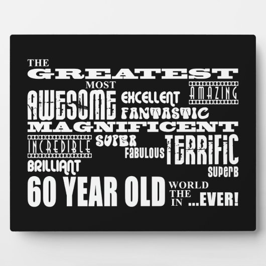 Plaque Photo 60e fête d'anniversaire Plus grand 60e année (Devant)