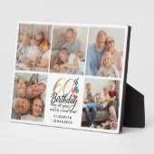 Plaque Photo 60th Birthday Script Photo Collage Modern Keepsake (Côté)