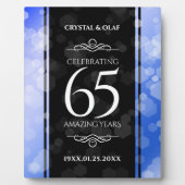 Plaque Photo 65e anniversaire de l'élégant Mariage Blue Sapphir (Devant)