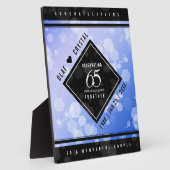 Plaque Photo 65e anniversaire de l'élégant Mariage Blue Sapphir (Côté)