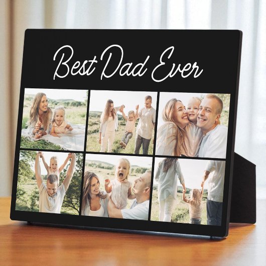 Plaque Photo 6 Photo Collage Best Dad Ever Custom Modern