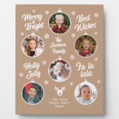Plaque Photo 6 Photo Collage Grand-mère Ornements Noël Rouge Pl (Devant)