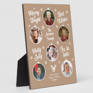 Plaque Photo 6 Photo Collage Grand-mère Ornements Noël Rouge Pl