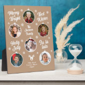 Plaque Photo 6 Photo Collage Grand-mère Ornements Noël Rouge Pl (Côté)