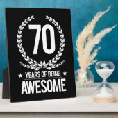 Plaque Photo 70e anniversaire (70 ans d'être génial) (Côté)