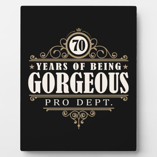 Plaque Photo 70e anniversaire (70 ans d'être magnifique) (Devant)