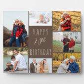 Plaque Photo 70e anniversaire 7 Photo Collage Brown chaud (Devant)