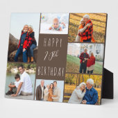 Plaque Photo 70e anniversaire 7 Photo Collage Brown chaud (Côté)